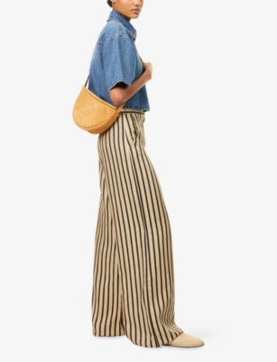 MAX MARA: Cestino Striped Linen-Blend Trousers
