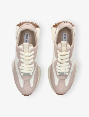 STEVE MADDEN: Campo Leather and Fabric Low Top Trainers