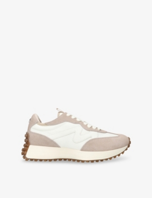 STEVE MADDEN: Campo Leather and Fabric Low Top Trainers