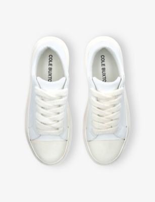 Cole Buxton Mens The Wilson Court Leather Low-top Trainers White Eur 41.5 / 7.5 Uk