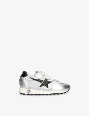 GOLDEN GOOSE: Kids' Marathon Leather and Nylon Low-Top Trainers