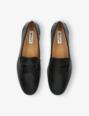 BALLY: Plume Penny-Strap Leather Loafers