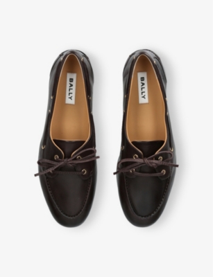 BALLY: Plume Leather Boat Shoes