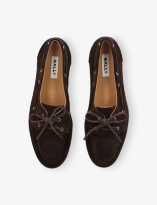 BALLY: Plume Suede Boat Shoes