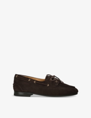 BALLY: Plume Suede Boat Shoes