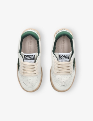 Golden Goose 'ball Star' Leather Sneakers Kids In Green Oth
