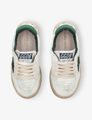 Golden Goose 'ball Star' Leather Sneakers Kids In Green Oth