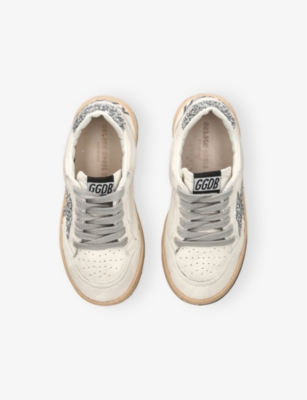 GOLDEN GOOSE KIDS' BALLSTAR LEATHER LOW-TOP TRAINE