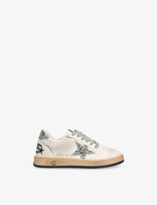 Golden Goose White/oth Kids' Ballstar Leather Low-top Traine