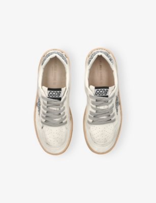 GOLDEN GOOSE KIDS' BALLSTAR LEATHER LOW-TOP TRAINE