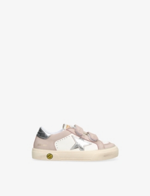 Golden Goose Pale Pink Kids' May Leather Low-top Traine