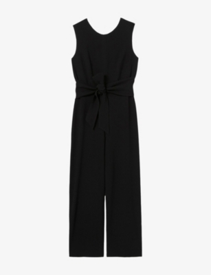 CLAUDIE PIERLOT: Sleeveless Cropped Woven Jumpsuit