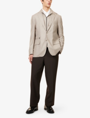CORNELIANI: Single-Breasted Detachable-Vest Wool and Silk-Blend Blazer