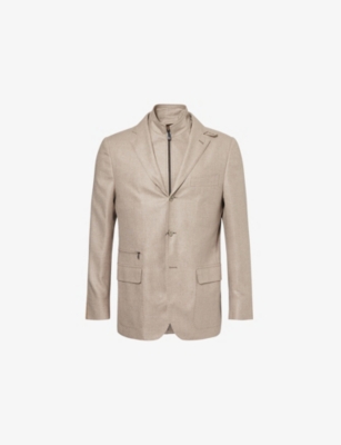 CORNELIANI: Single-Breasted Detachable-Vest Wool and Silk-Blend Blazer