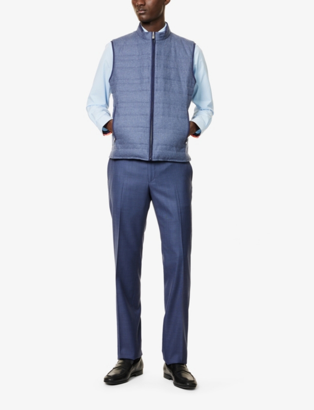Funnel-Neck Silk and Wool-Blend Gilet