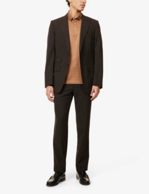 CORNELIANI: Knitted-Trim Short-Sleeve Cotton Polo Shirt