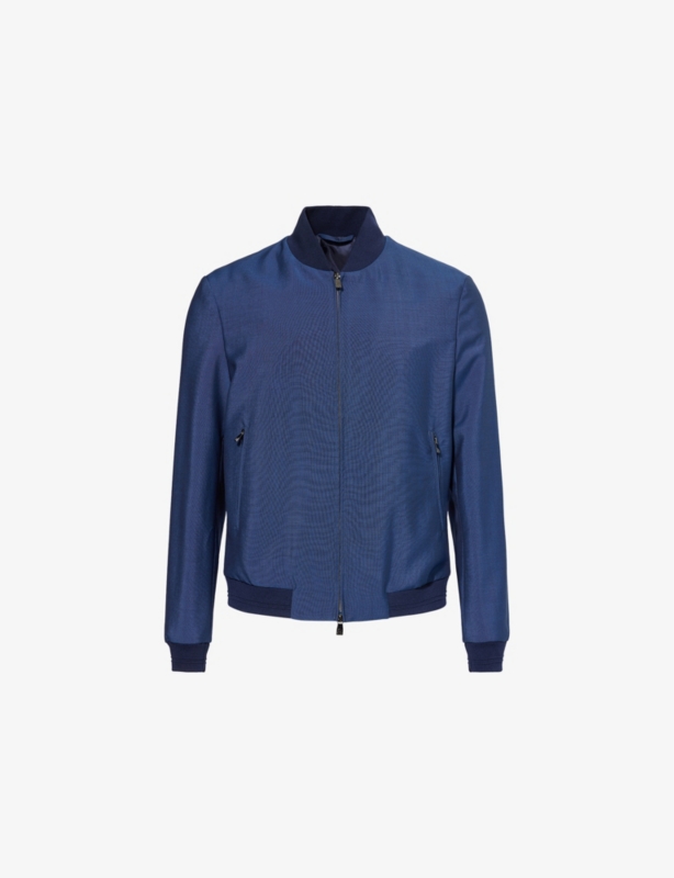 Regular-Fit Wool Bomber Jacket