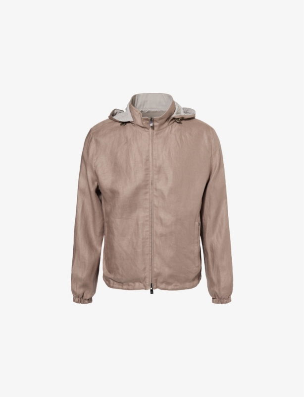 Hooded Linen Windbreaker Jacket