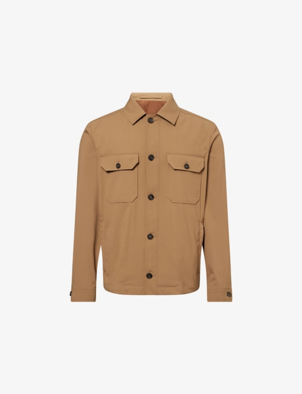 Patch-Pocket Wool-Blend Overshirt