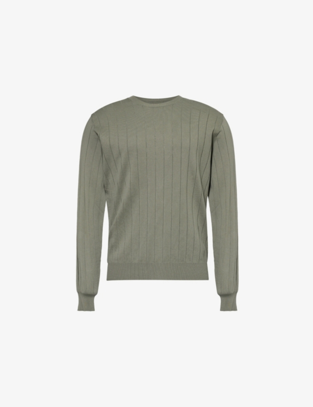 Ribbed Crewneck Cotton Jumper