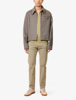CORNELIANI: Short-Sleeve Knitted Cotton Polo Shirt