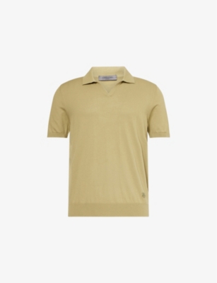 CORNELIANI: Short-Sleeve Knitted Cotton Polo Shirt