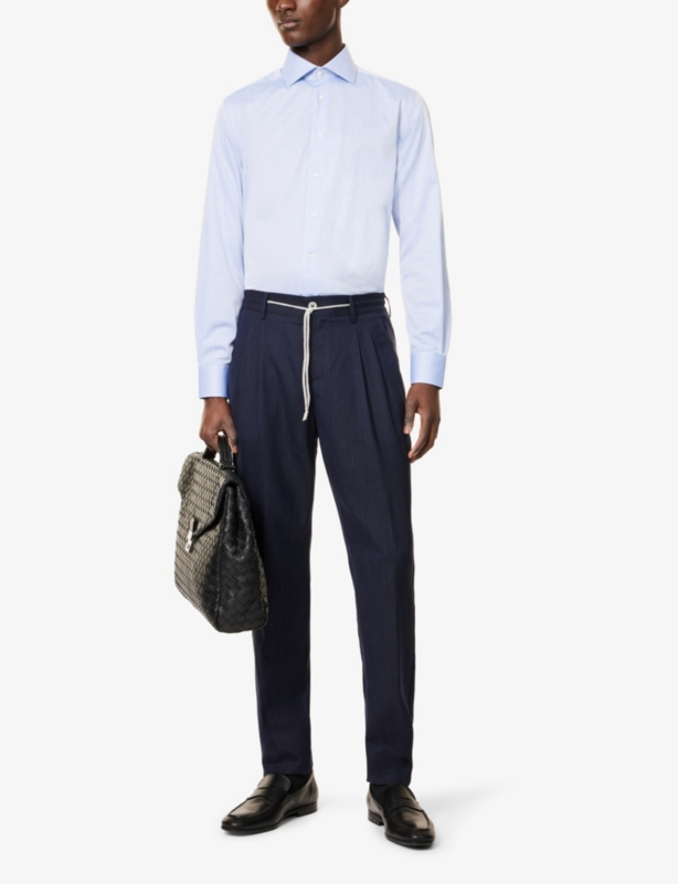 Long-Sleeve Regular-Fit Cotton Shirt