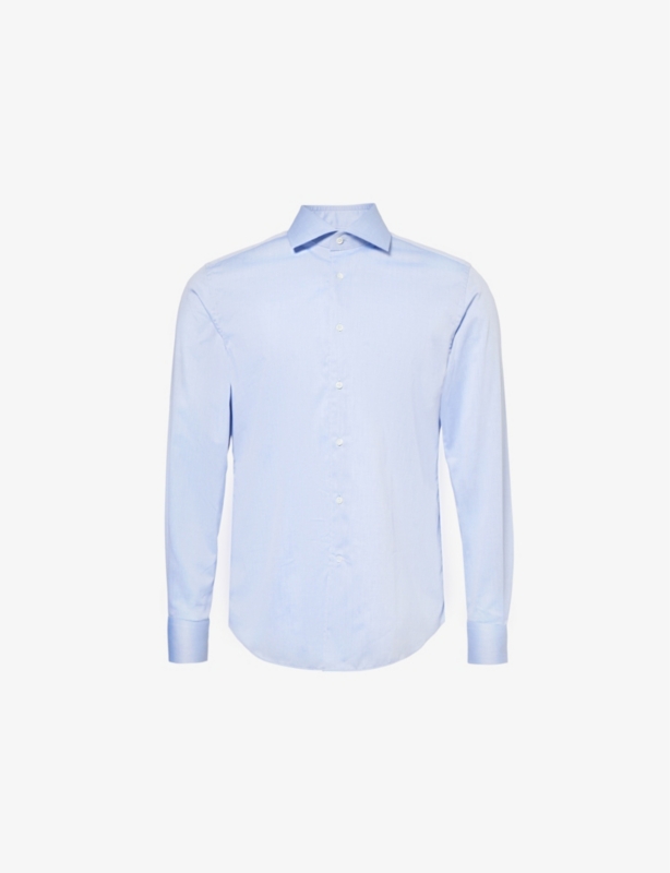 Long-Sleeve Regular-Fit Cotton Shirt