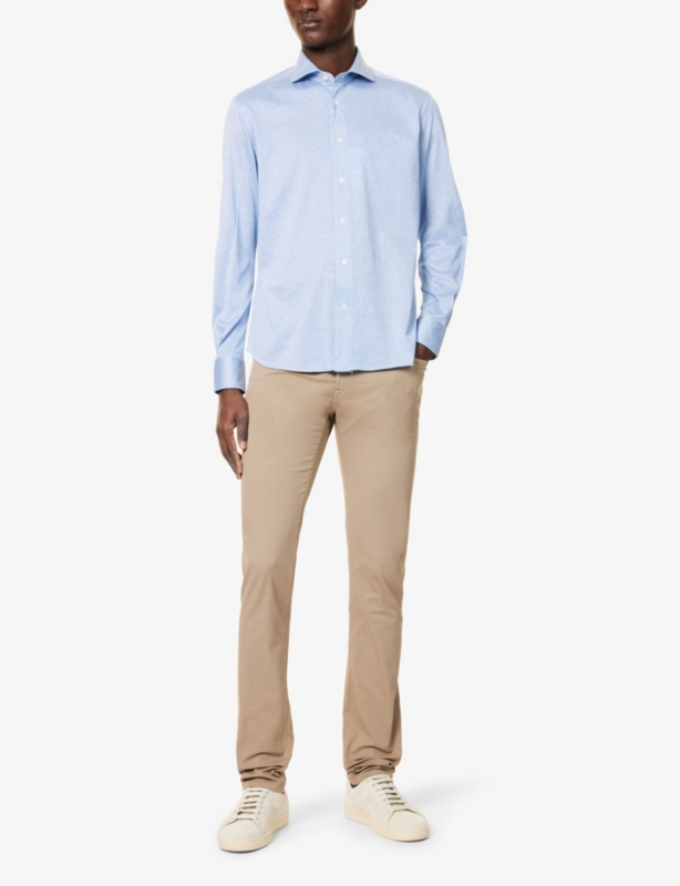 Long-Sleeve Regular-Fit Cotton Shirt