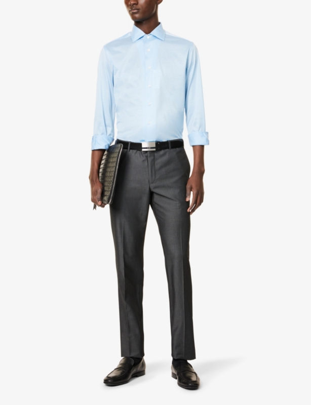 Long-Sleeve Regular-Fit Cotton Shirt