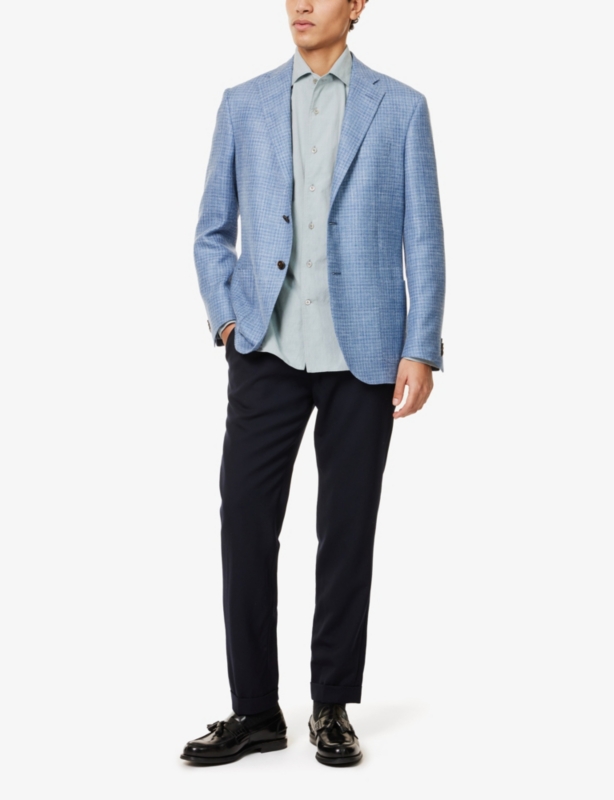 Long-Sleeve Regular-Fit Cotton-Linen Shirt