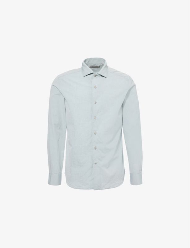 Long-Sleeve Regular-Fit Cotton-Linen Shirt