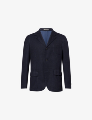 CORNELIANI: Single-Breasted Patch-Pocket Linen And Silk Blazer