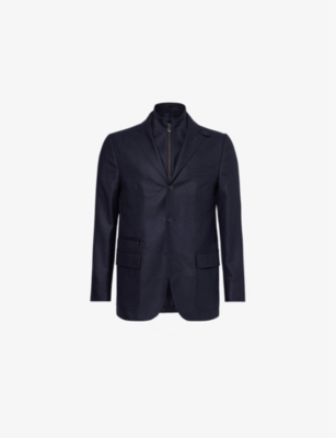 CORNELIANI: Single-Breasted Detachable-Vest Wool and Silk-Blend Blazer
