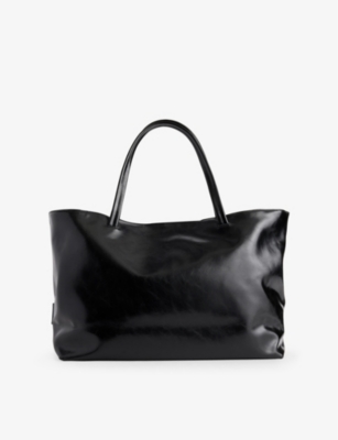 NOTHING WRITTEN: Large Leather Tote Bag