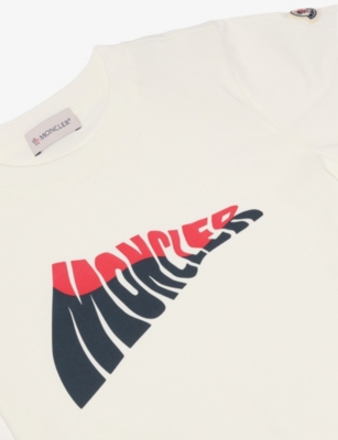 MONCLER: Swirl Logo-Print Cotton-Jersey T-Shirt  4-14 Years