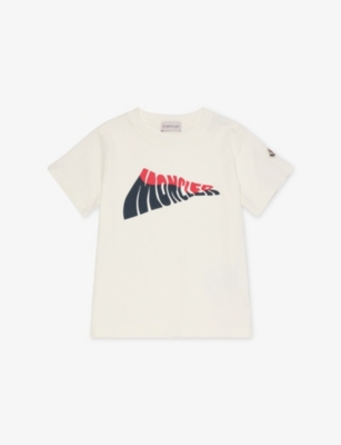 MONCLER: Swirl Logo-Print Cotton-Jersey T-Shirt  4-14 Years
