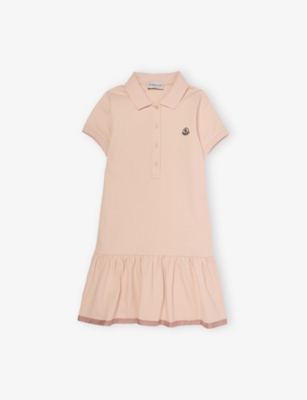 MONCLER: Logo-Embroidered Cotton-Pique Polo Dress 4-14 Years