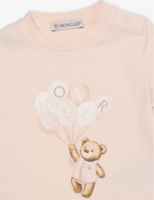 MONCLER: Bear and Balloon-Print Stretch-Cotton T-Shirt 3-18 Months