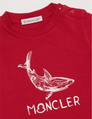 MONCLER: Turtle-Print Stretch-Cotton T-Shirt 9-36 Months