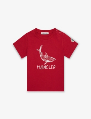 MONCLER: Turtle-Print Stretch-Cotton T-Shirt 9-36 Months