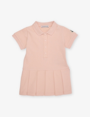 MONCLER: Logo-Embroidered Cotton-Pique Polo Dress 6-36 Months