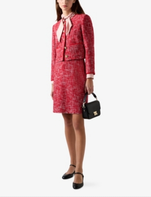 Lk Bennett Womens Mul-red Alexa Tweed Mini Skirt In Mul-red