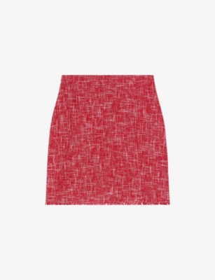 Lk Bennett Womens Mul-red Alexa Tweed Mini Skirt In Mul-red