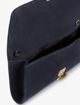 Lk Bennett Womens Daisy Suede Clutch Bag Blu-navy In Blu-navy