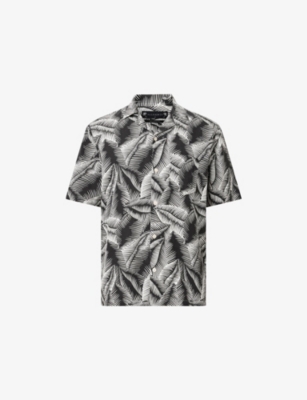 ALLSAINTS: Marseille Graphic-Print Linen-Cotton Shirt