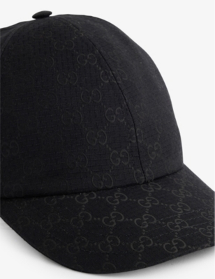Gucci Womens  Gg-monogram Canvas Cap In Black