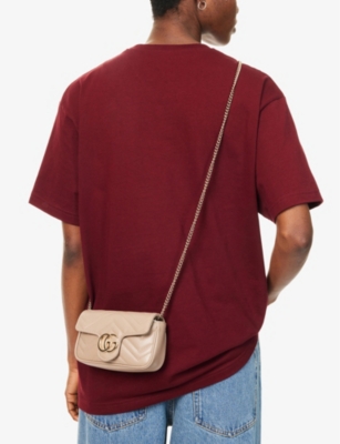 GUCCI: Logo-hardware quilted leather mini shoulder bag