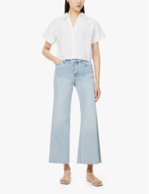FRAME: Le Palazzo Crop Wide-Leg Stretch-Denim Jeans