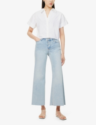 FRAME: Le Palazzo Crop Wide-Leg Stretch-Denim Jeans